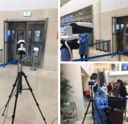 市一院科学防疫：A型红外体温自动筛查仪无接触式测量