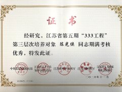 我院陈光侠同志荣获省“333”工程期满考核优秀